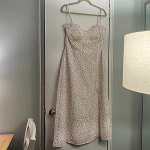 Floral dress w/ left leg slit